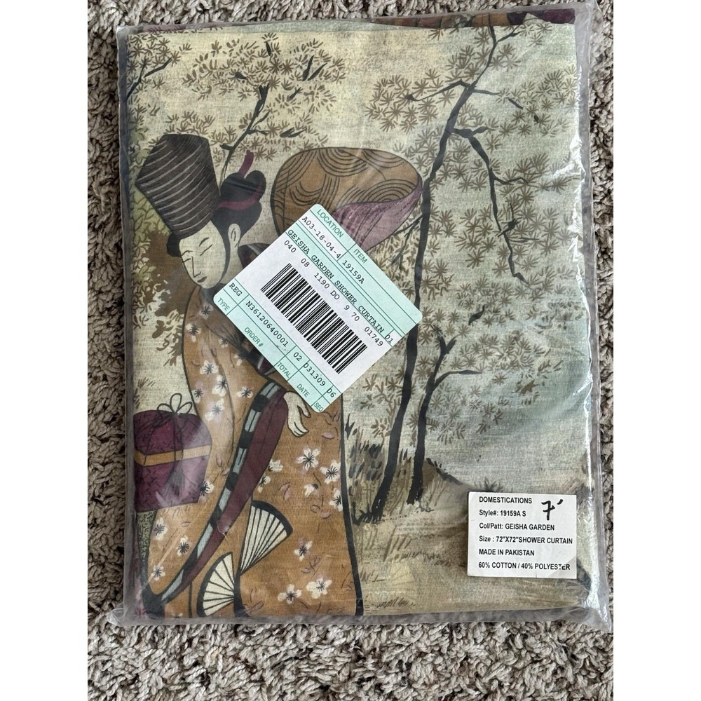 Japanese Geisha Garden Shower Curtain‎ Floral